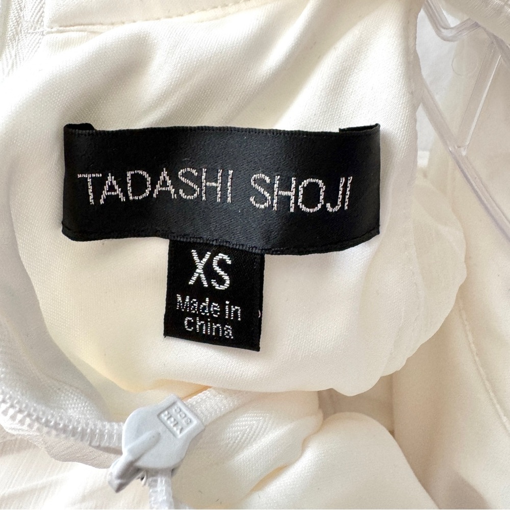 Tadashi Shoji Ivory Pleated Trapeze Chiffon Midi Dress Size XS - Picture 10 of 13